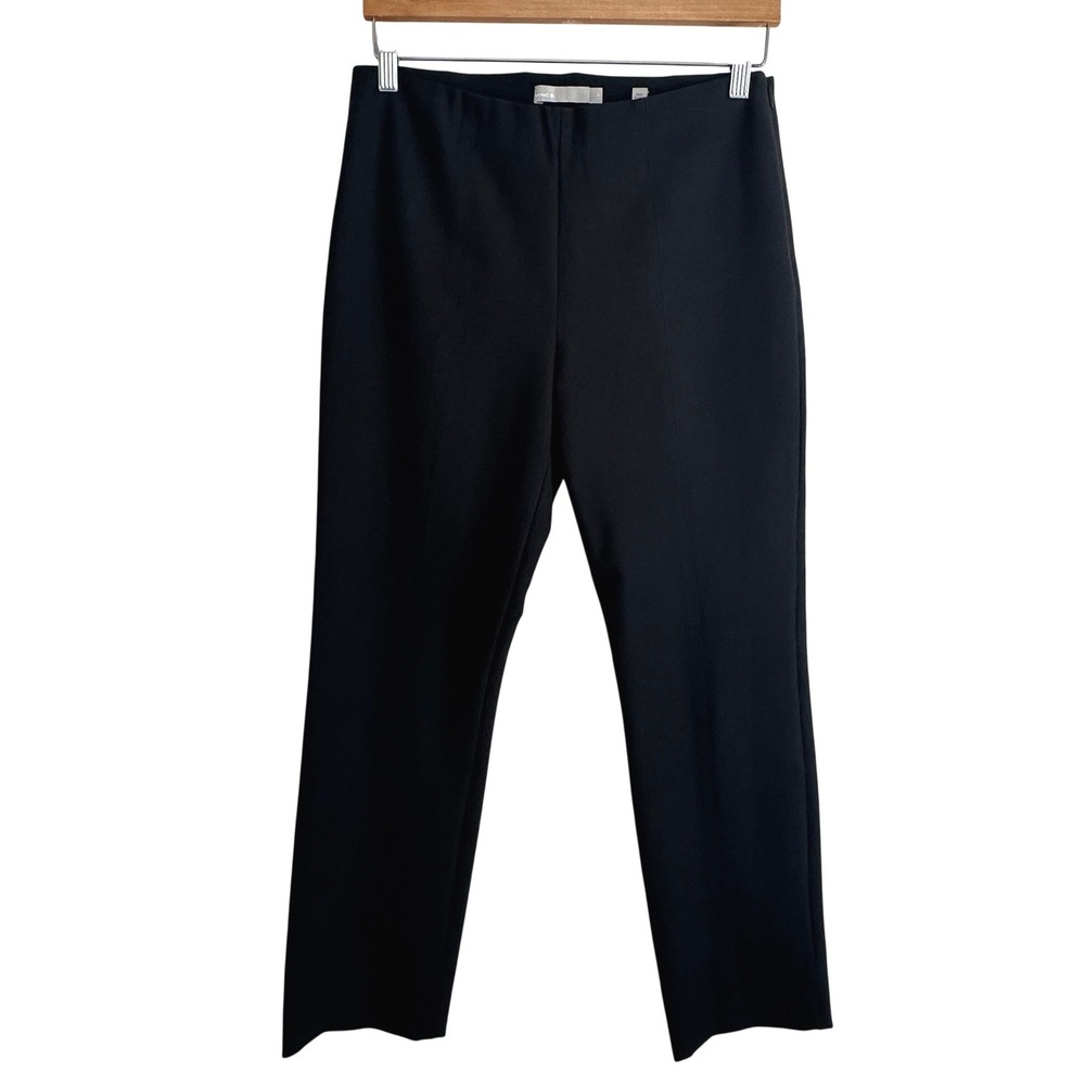 Vince Black Stretch Flat Front Ankle Pants Womens M‎ Black Minimalist Office